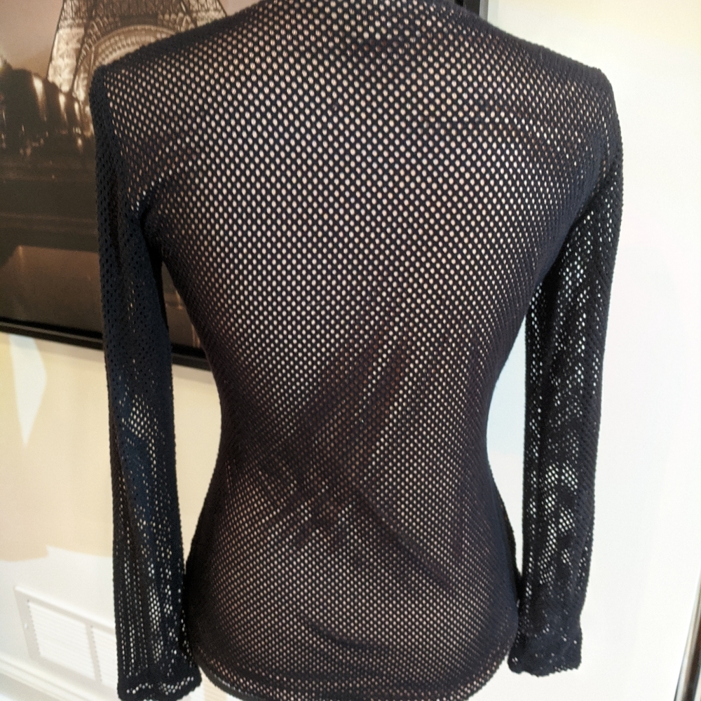 BCBGMAXAZRIA black/tan X top. Sz S - Picture 8 of 11